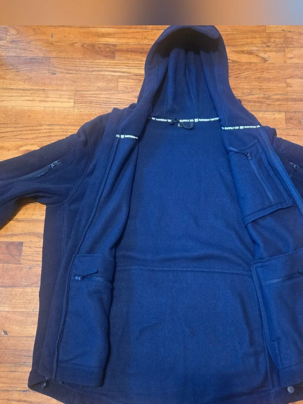 Bearskin Tactical Hoodie 4.0 Mens Blue Full Zip Fleece Sweatshirt Jacket- XL